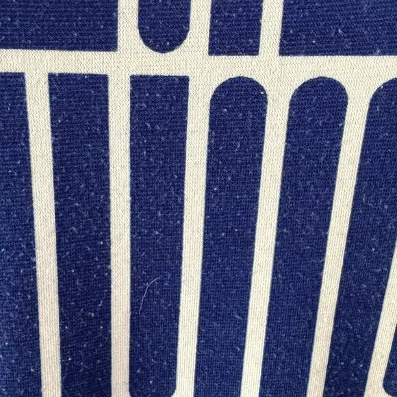 TRINA TURK Zap Geometric Short Sleeve Shift Dress Blue White Large - Picture 8 of 10